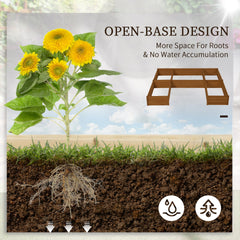 Outsunny Raised Garden Bed, Set of 5 Large Wooden Box Planters for Outdoor Plants Vegetables Flowers Herbs, 7.5x7.5x1ft, Brown