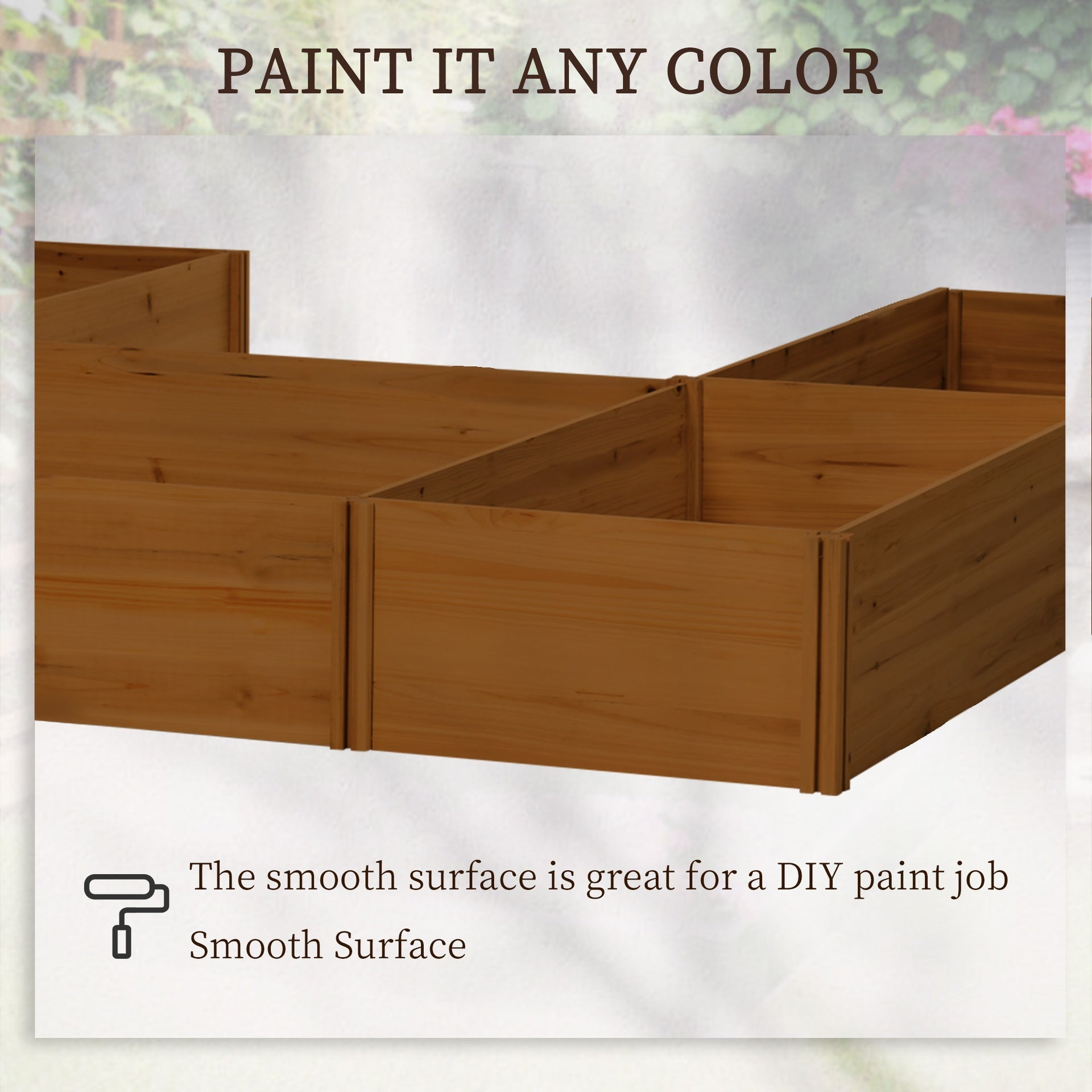 Outsunny Raised Garden Bed, Set of 5 Large Wooden Box Planters for Outdoor Plants Vegetables Flowers Herbs, 7.5x7.5x1ft, Brown