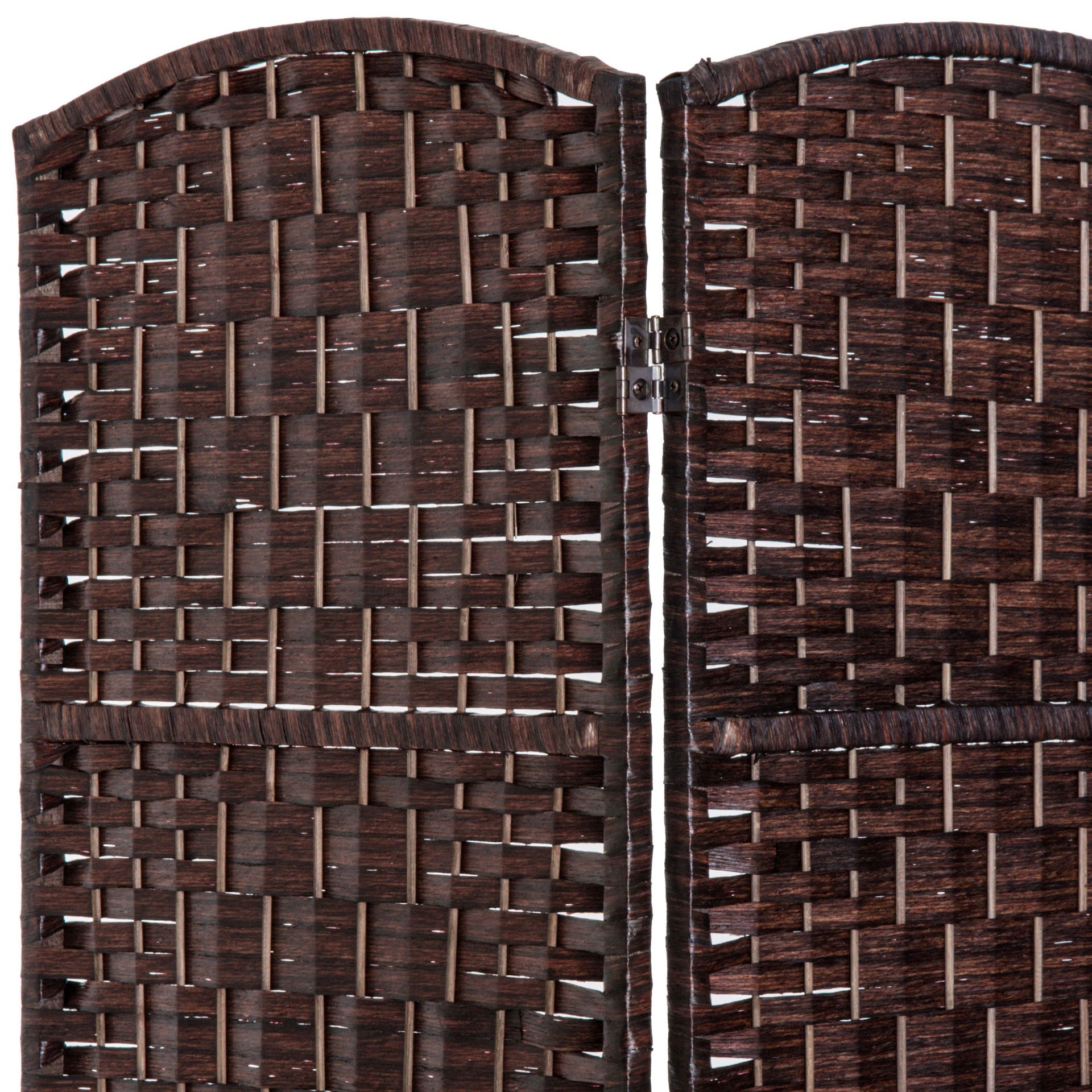 HOMCOM Room Divider 3 Panel, 6FT Tall Folding Privacy Screen, Freestanding Hand-Woven Partition for Room Separation with 360° Hinges, Paper Rope Diamond Weave, Brown