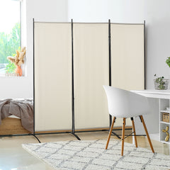 HOMCOM 6' 3 Panel Room Divider, Indoor Privacy Screen for Home, Beige