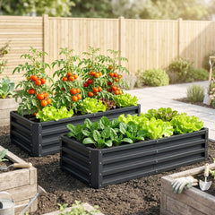 Outsunny Galvanized Raised Garden Bed, 4' x 2' x 1' Metal Planter Box, for Growing Vegetables, Flowers, Herbs, Succulents, Gray