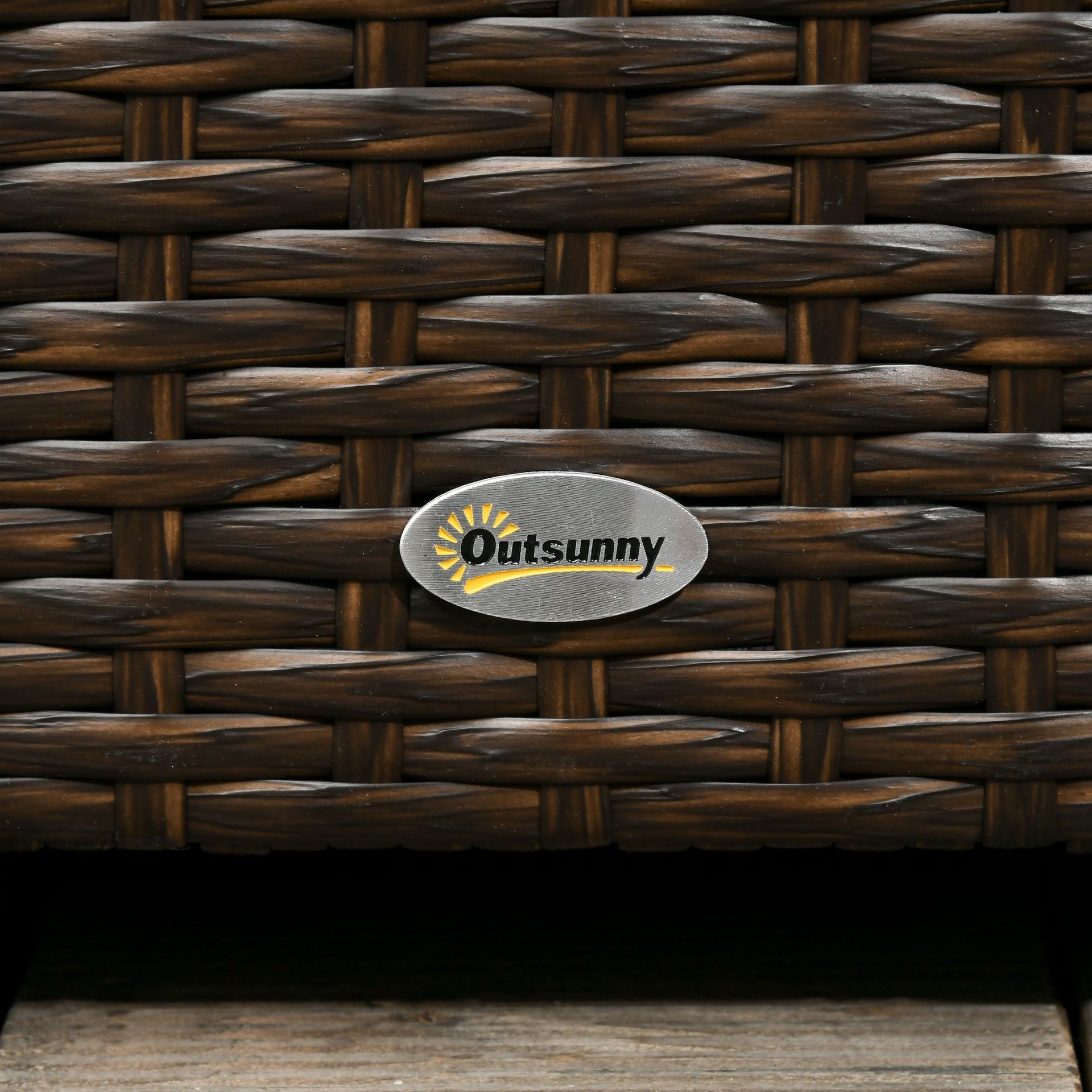Outsunny 113 Gallon Outdoor Storage Box, Rattan Deck Box for Indoor, Patio Furniture Cushions, Pool Garden Tools, Brown
