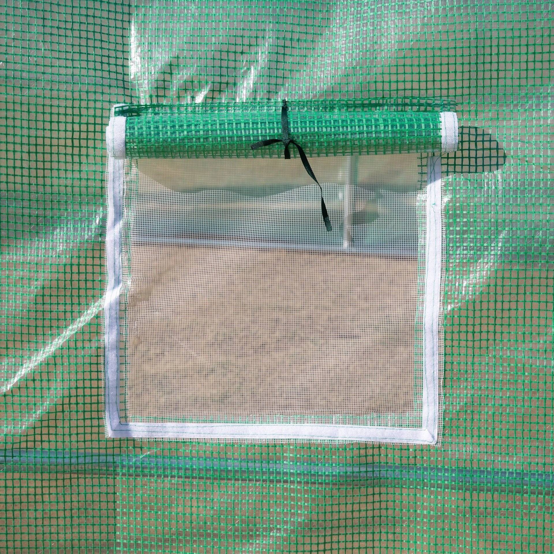 Outsunny 10' x 10' x 7' Walk-in Tunnel Greenhouse with High-Quality Transparent PE Cover, Zipper Doors & Windows