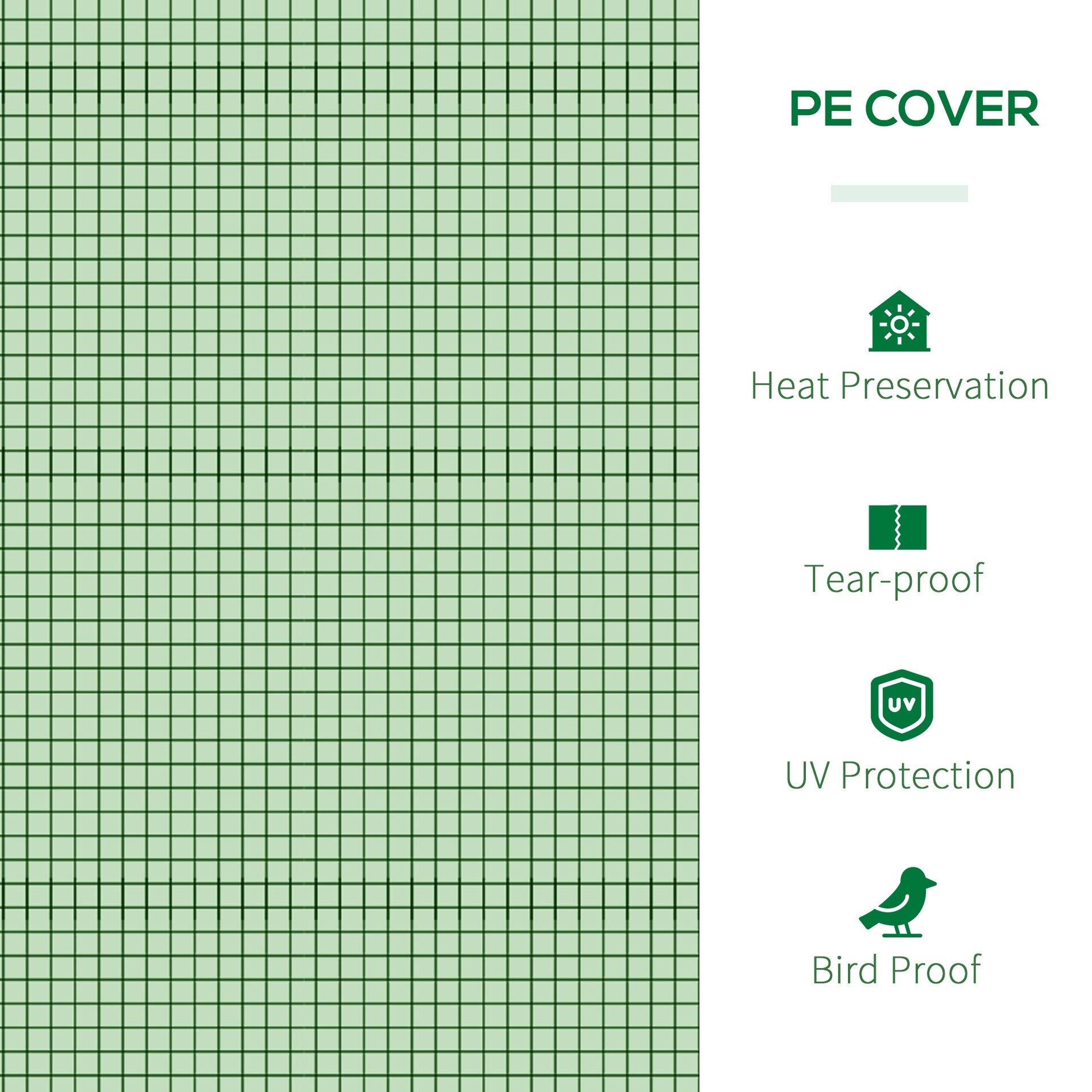 Outsunny 9.7' L x 3' W x 2.5' H Portable Tunneled Greenhouse with 3 Zippered Doors, Water/UV Fighting PE Cover