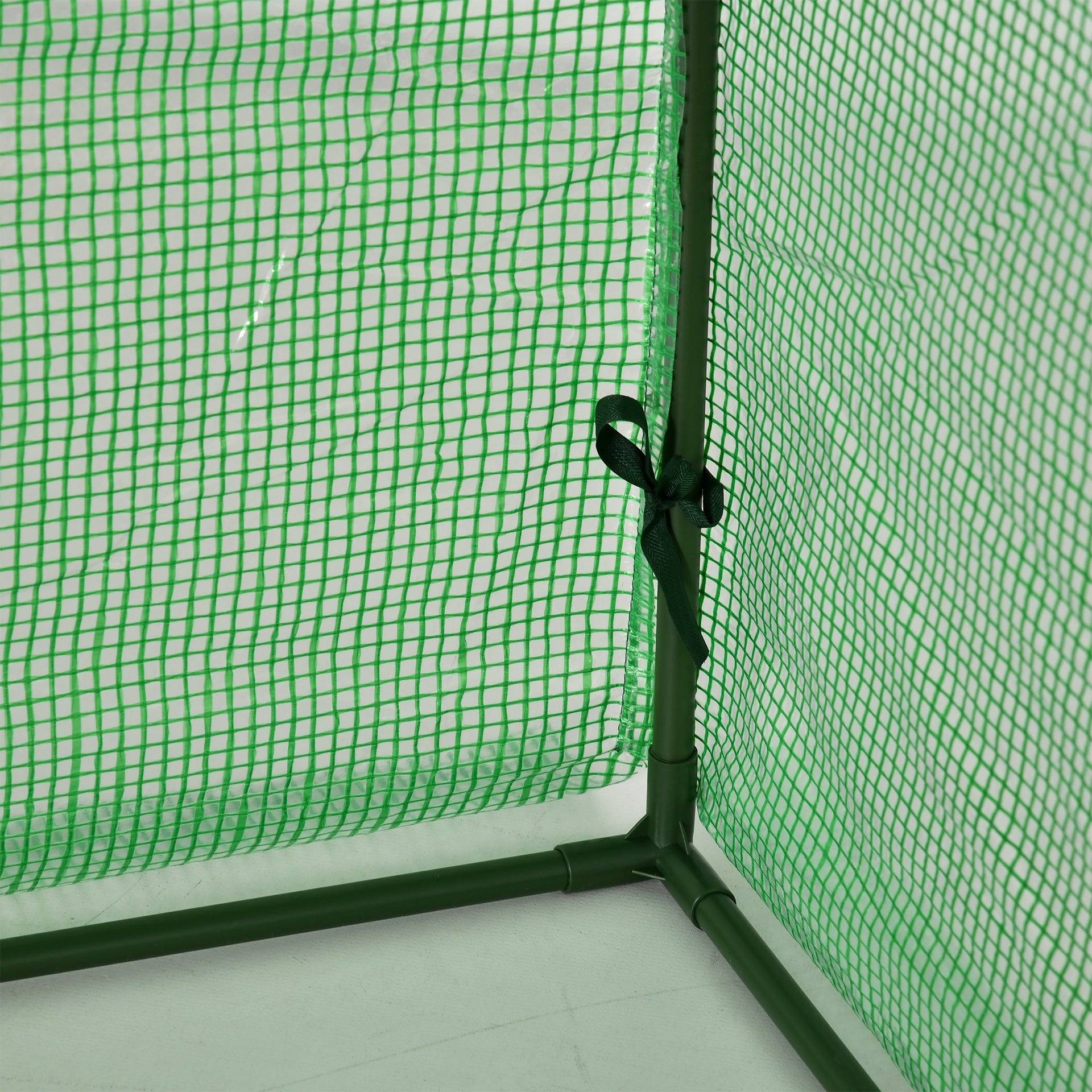 Outsunny 9.7' L x 3' W x 2.5' H Portable Tunneled Greenhouse with 3 Zippered Doors, Water/UV Fighting PE Cover