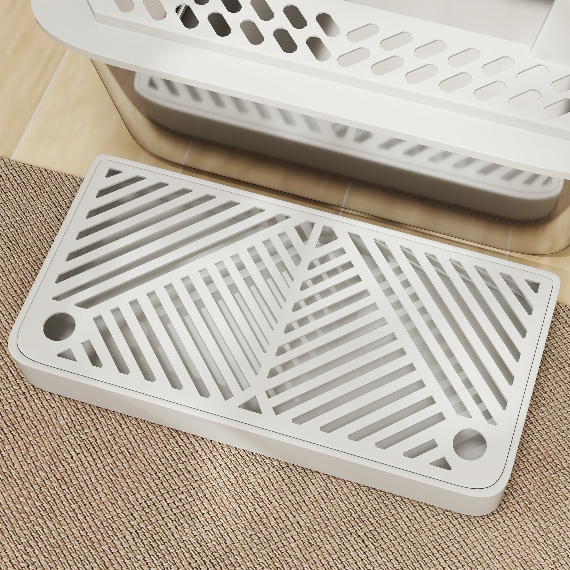 PawHut Stainless Steel Litter Box with Metal Scoop & Scoop Holder, High Sided, Anti-Urine Leakage, Non-Sticky
