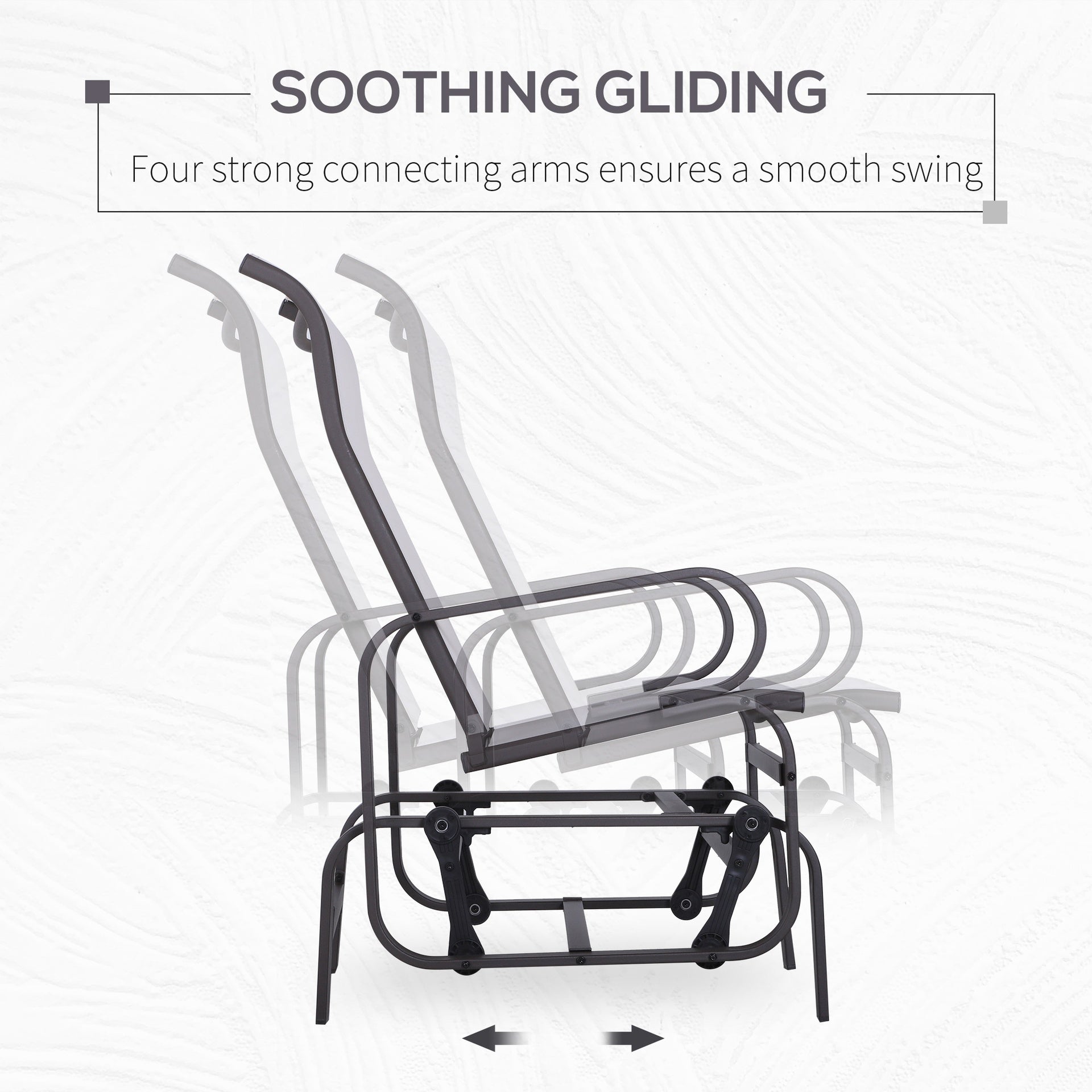 Outsunny Gliding Lounger Chair, Single Rocker with Lightweight Metal & Mesh Construction, White