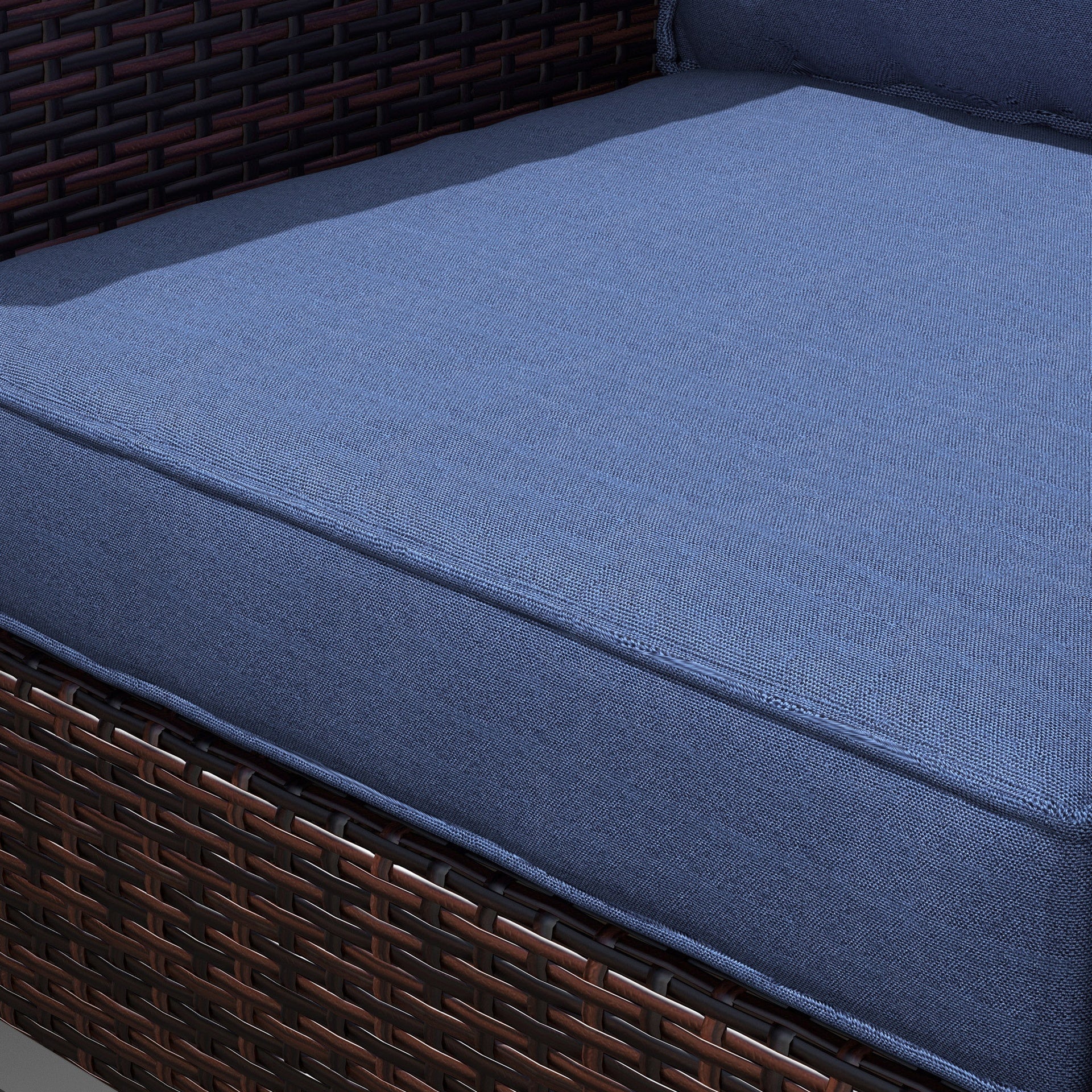 Outsunny Patio Chair Cushions Set of 2 with Seat & Backrest, Fade Resistant Seat Replacement Cushion Set, Blue
