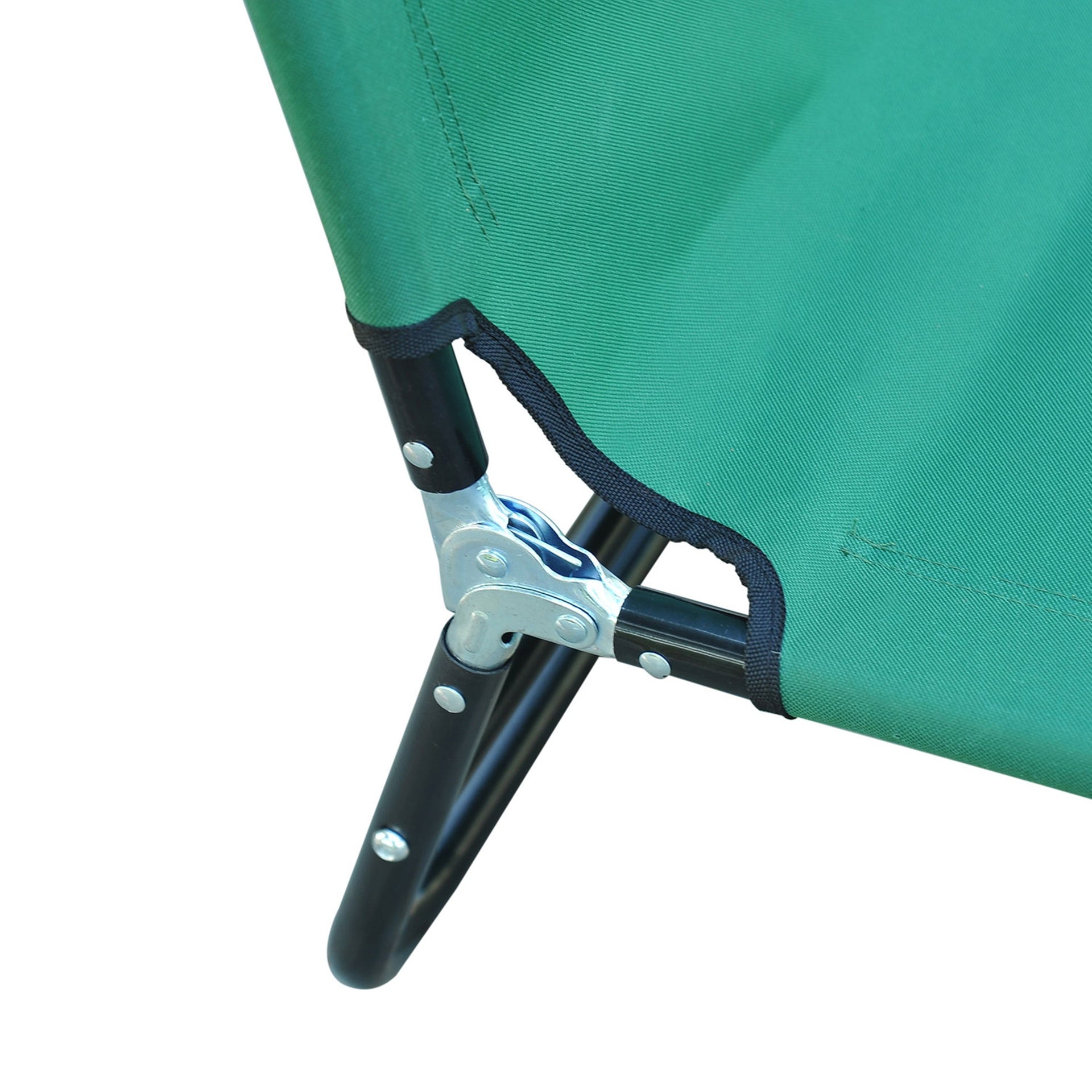 Outsunny Folding Patio Lounge Chair, Outdoor Sun Tanning Chair, 5-level Adjustable Back, Chaise Pool Breathable Chair with Steel Frame, for Beach, Yard, Green