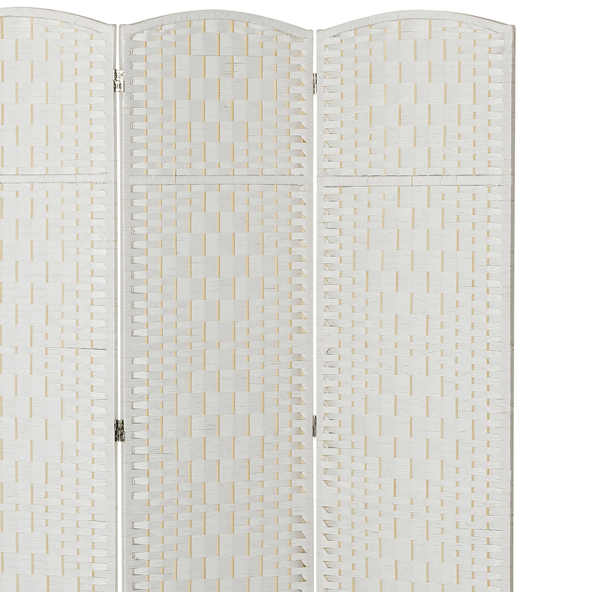 HOMCOM Room Divider, 3 Panel Folding Privacy Screen, 6FT Tall Portable Weave Partition Wall Divider for Bedroom, White