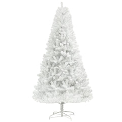 HOMCOM 6ft Unlit Artificial White Christmas Tree, Holiday Decor with 1000 Branch Tips, Auto Open and Steel Base