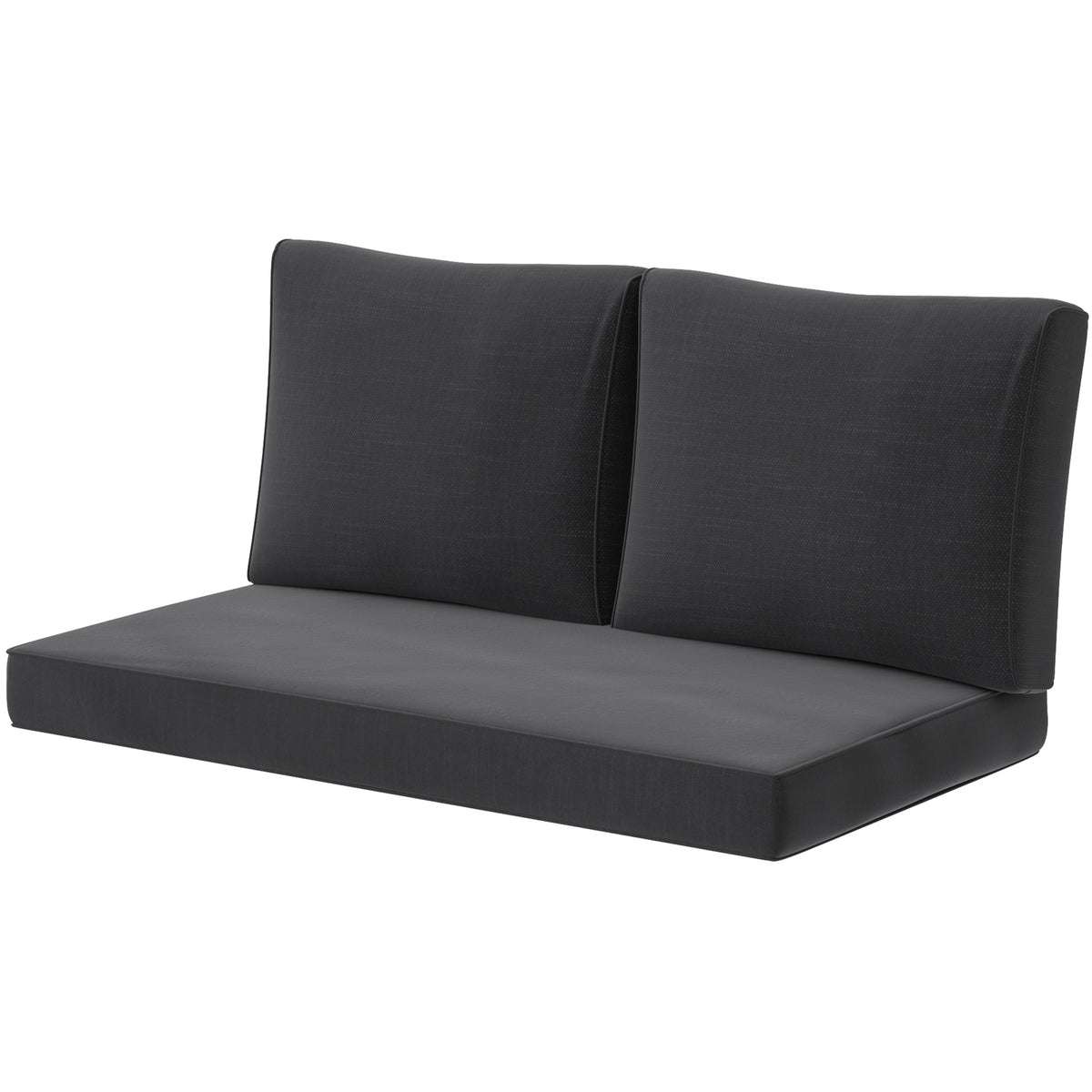 Outsunny 2 Seat Patio Furniture Cushions, Thick Outdoor Loveseat Cushion Set with Removable Cover, 46x26x5 in, Black