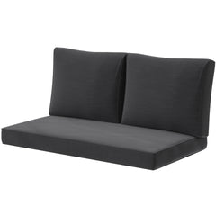 Outsunny 2 Seat Patio Furniture Cushions, Thick Outdoor Loveseat Cushion Set with Removable Cover, 46x26x5 in, Black