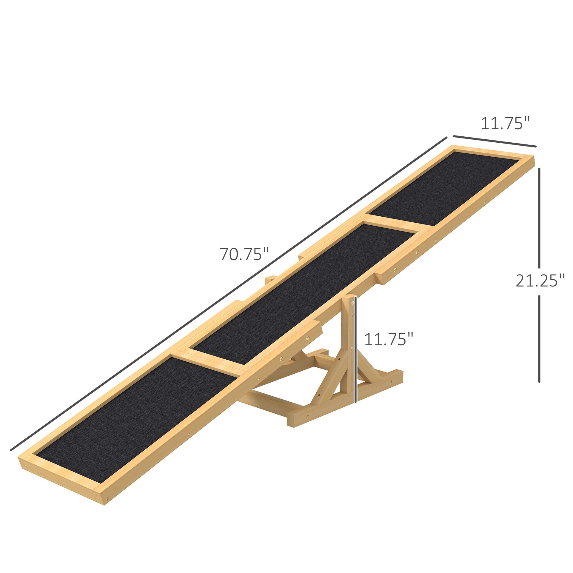 PawHut Wooden Dog Agility Seesaw for Training and Exercise, Yellow