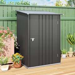 Outsunny Small Metal Garden Shed, 3.3' x 3.4', Galvanized Steel, Lockable Tool Shed for Patio, Backyard, Lawn, Dark Gray