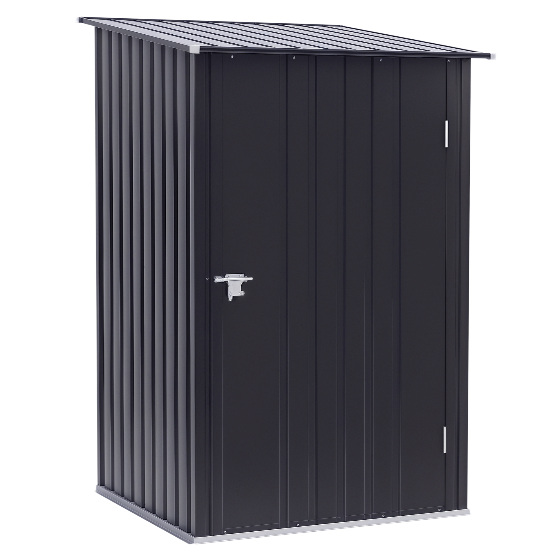 Outsunny Small Metal Garden Shed, 3.3' x 3.4', Galvanized Steel, Lockable Tool Shed for Patio, Backyard, Lawn, Dark Gray