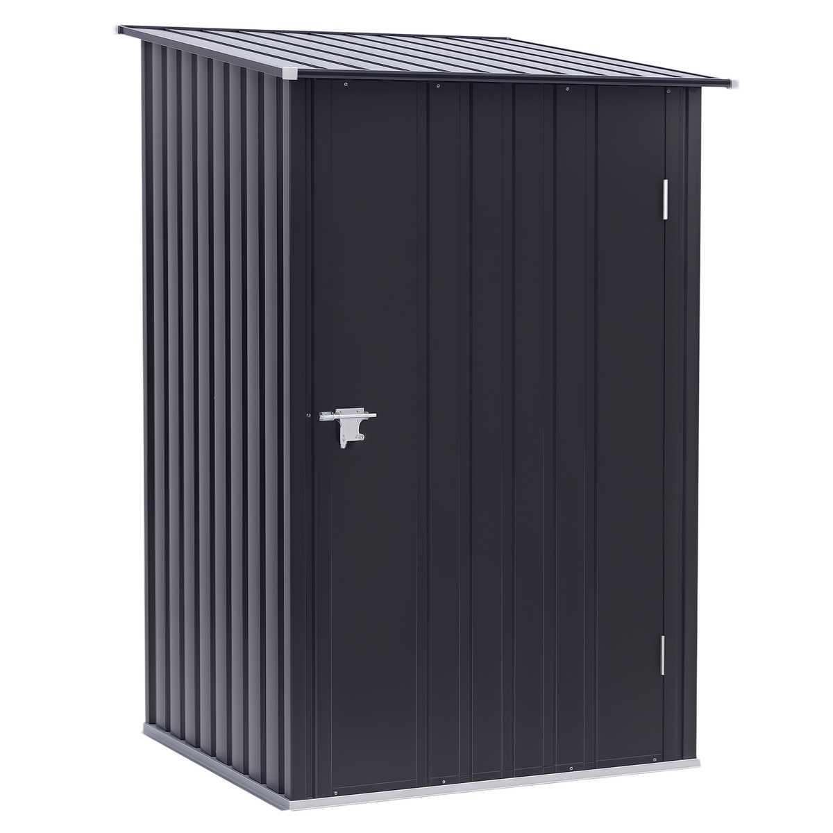 Outsunny Small Metal Garden Shed, 3.3' x 3.4', Galvanized Steel, Lockable Tool Shed for Patio, Backyard, Lawn, Dark Gray