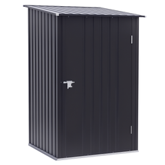 Outsunny Small Metal Garden Shed, 3.3' x 3.4', Galvanized Steel, Lockable Tool Shed for Patio, Backyard, Lawn, Dark Gray