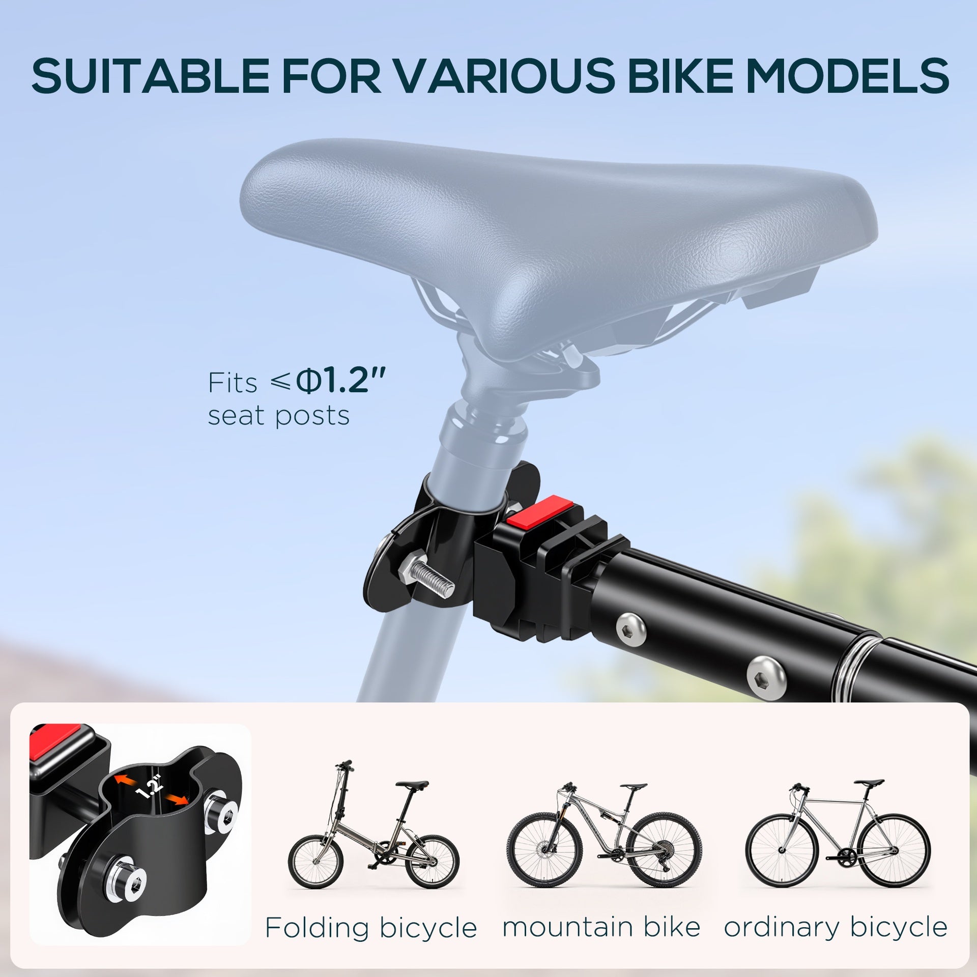 Aosom Bicycle Cargo Trailer with Removable Box and Waterproof Cover, Bike Wagon Trailer with Two 16in Wheels