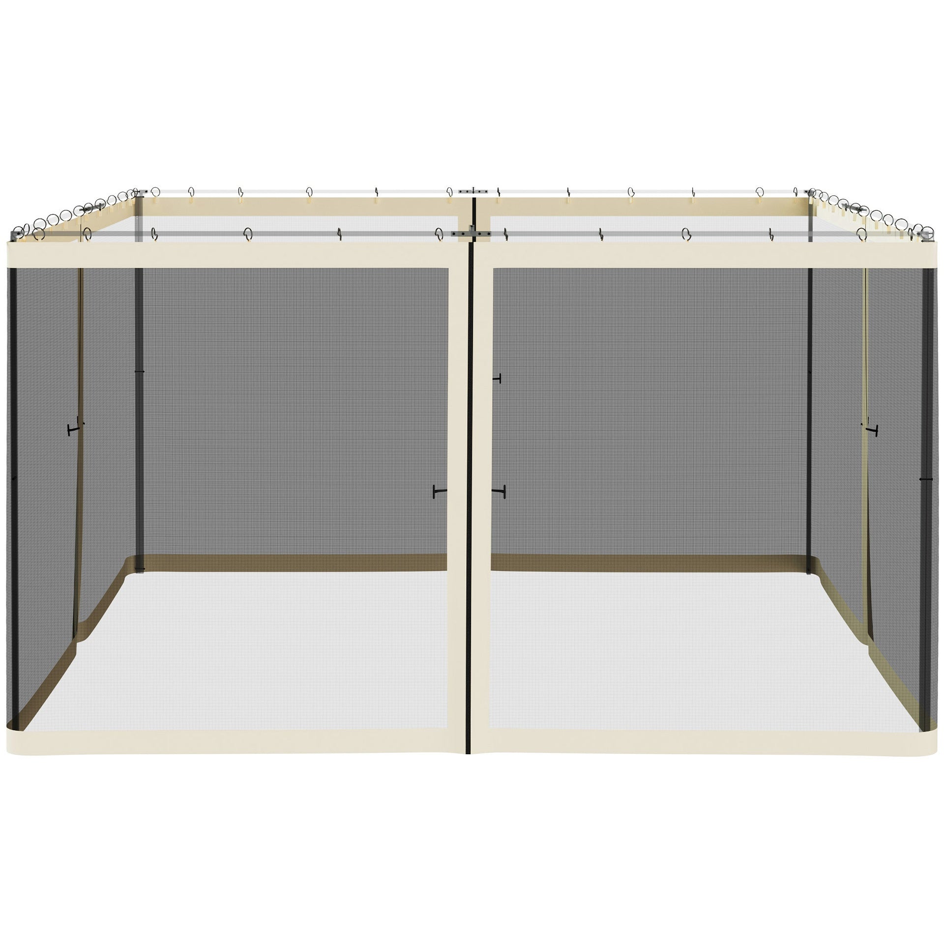 Outsunny Replacement Mesh Sidewall Netting for 12' x 12' Gazebos and Canopy Tents with Zippers, (Sidewall Only) Cream