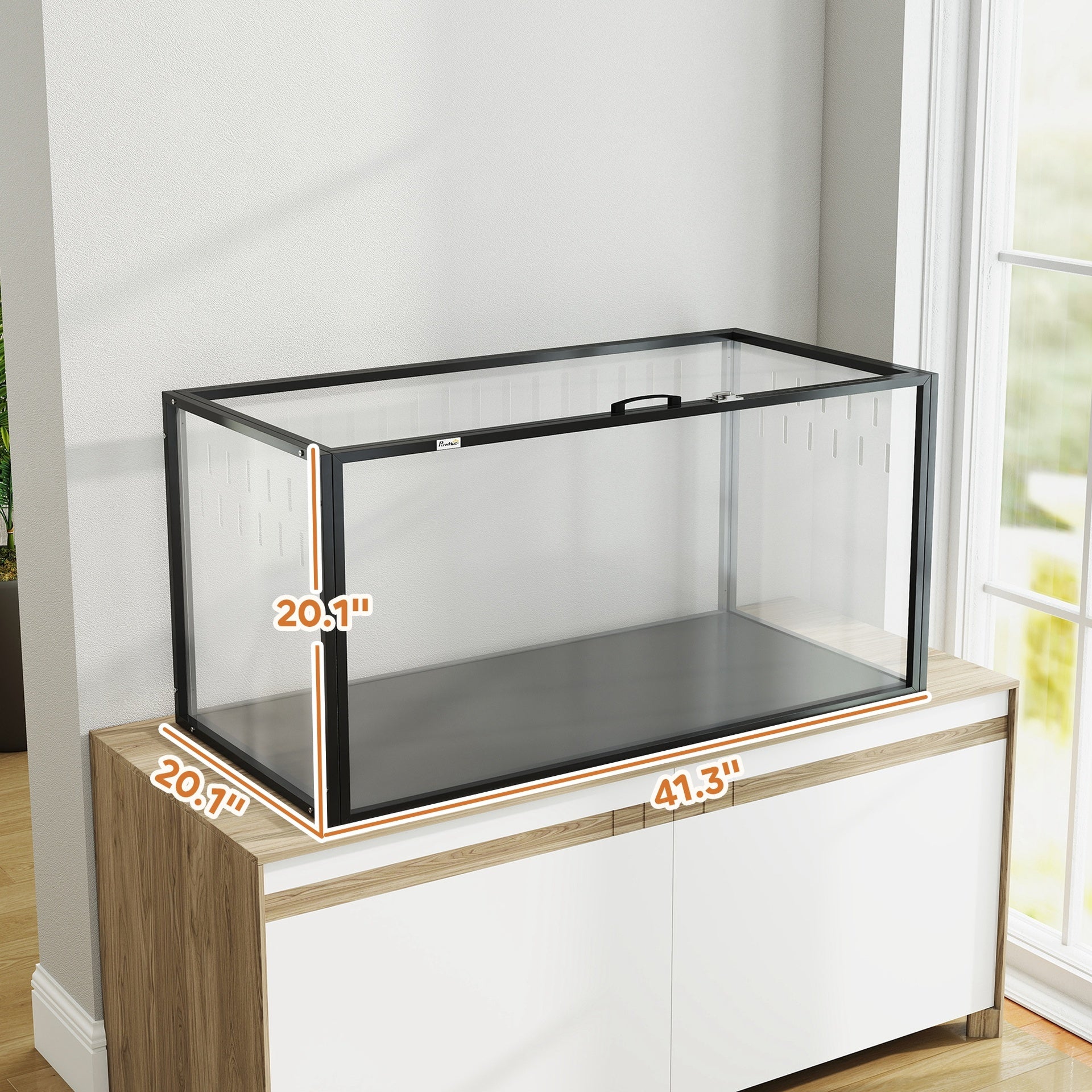PawHut Large Acrylic Hamster Cage, Chewproof Guinea Pig Cage with Openable Top, for Hedgehog, Dwarf Hamster, Rat