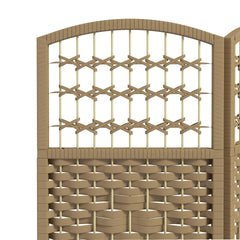 HOMCOM 6 Panel Folding Room Divider Portable Privacy Screen Wave Fiber Room Partition for Home Office Natural