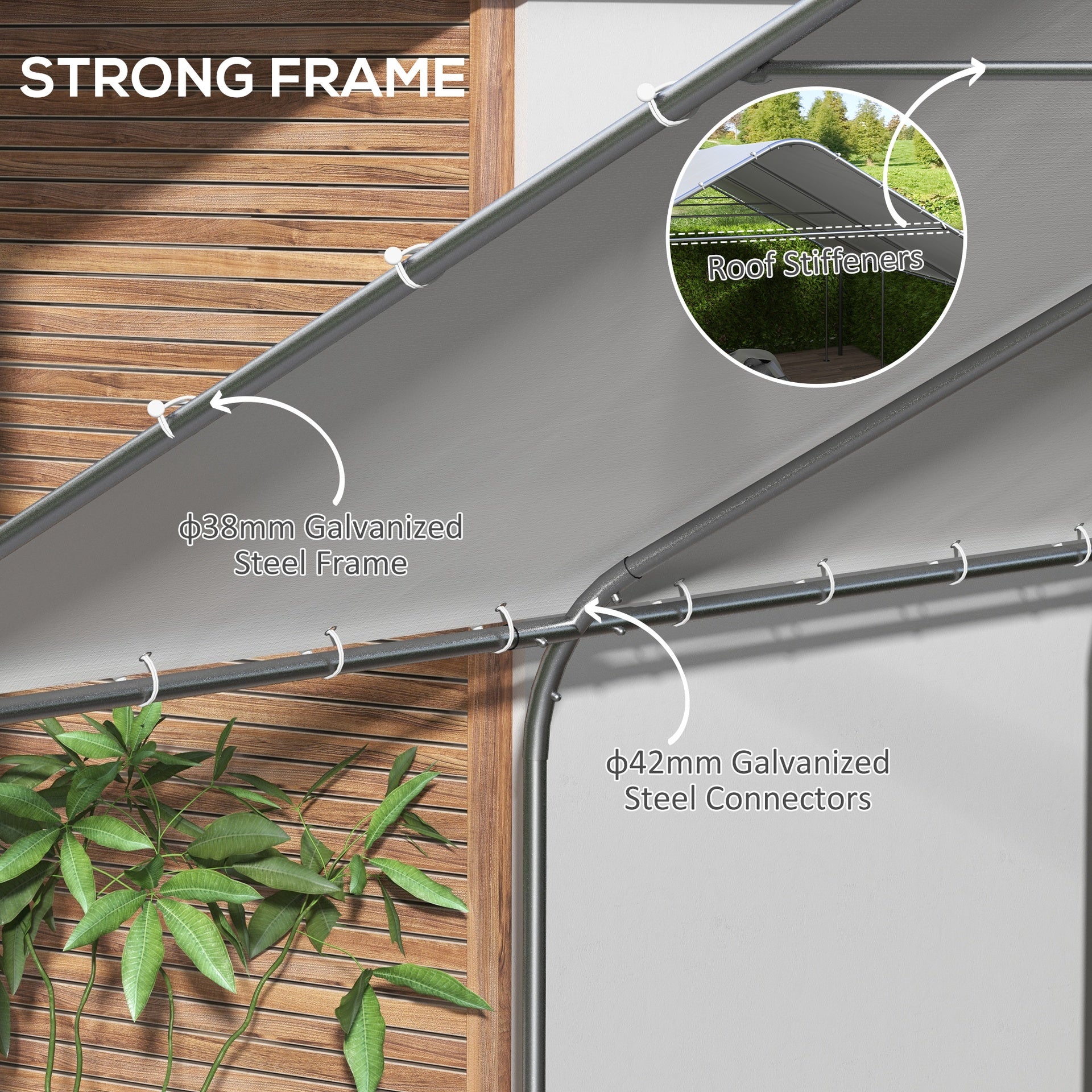 Outsunny 19' x 19.5' Carport, Portable Garage and Patio Canopy Tent, Anti-UV Cover for Car, Truck, Boat, Catering, Wedding