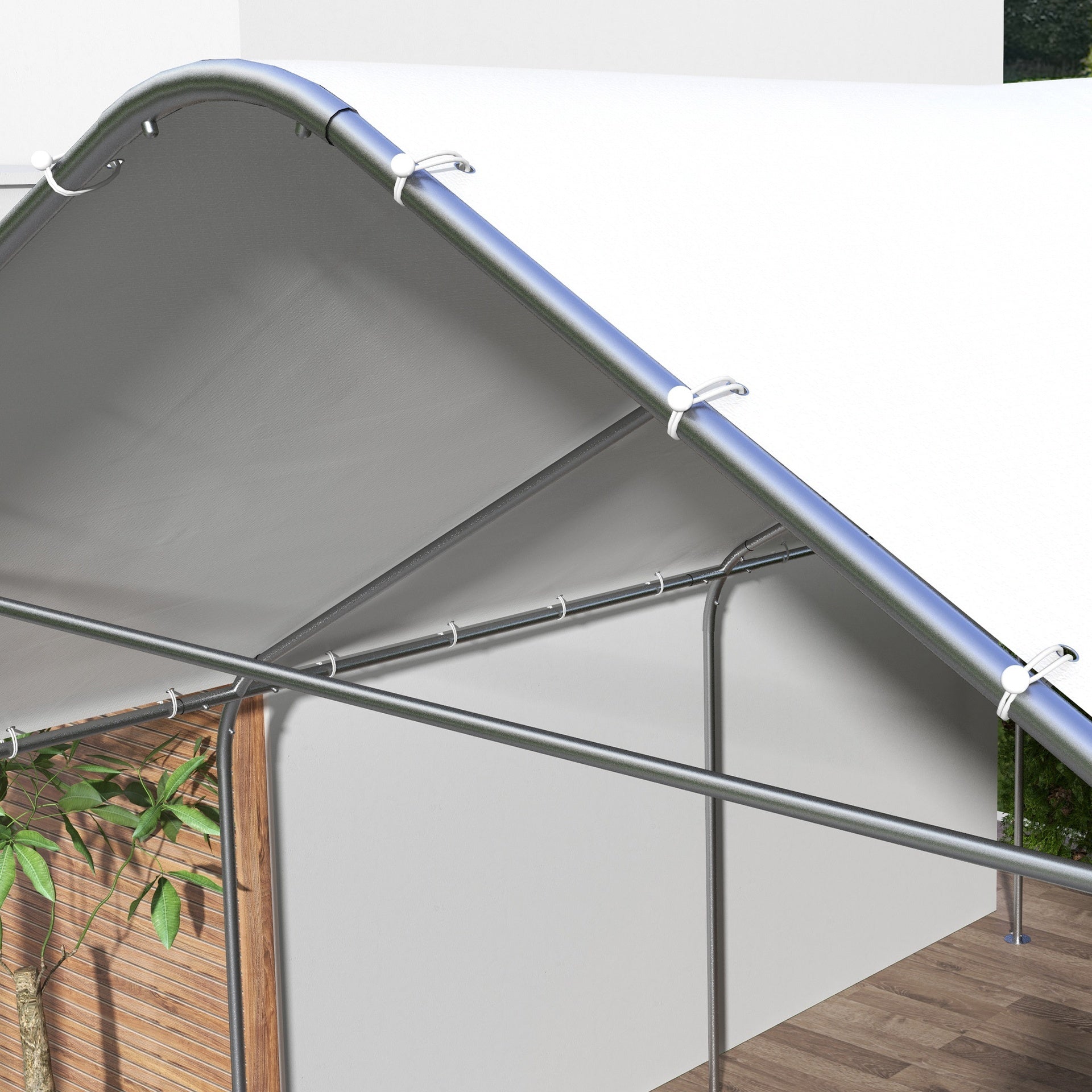 Outsunny 19' x 19.5' Carport, Portable Garage and Patio Canopy Tent, Anti-UV Cover for Car, Truck, Boat, Catering, Wedding
