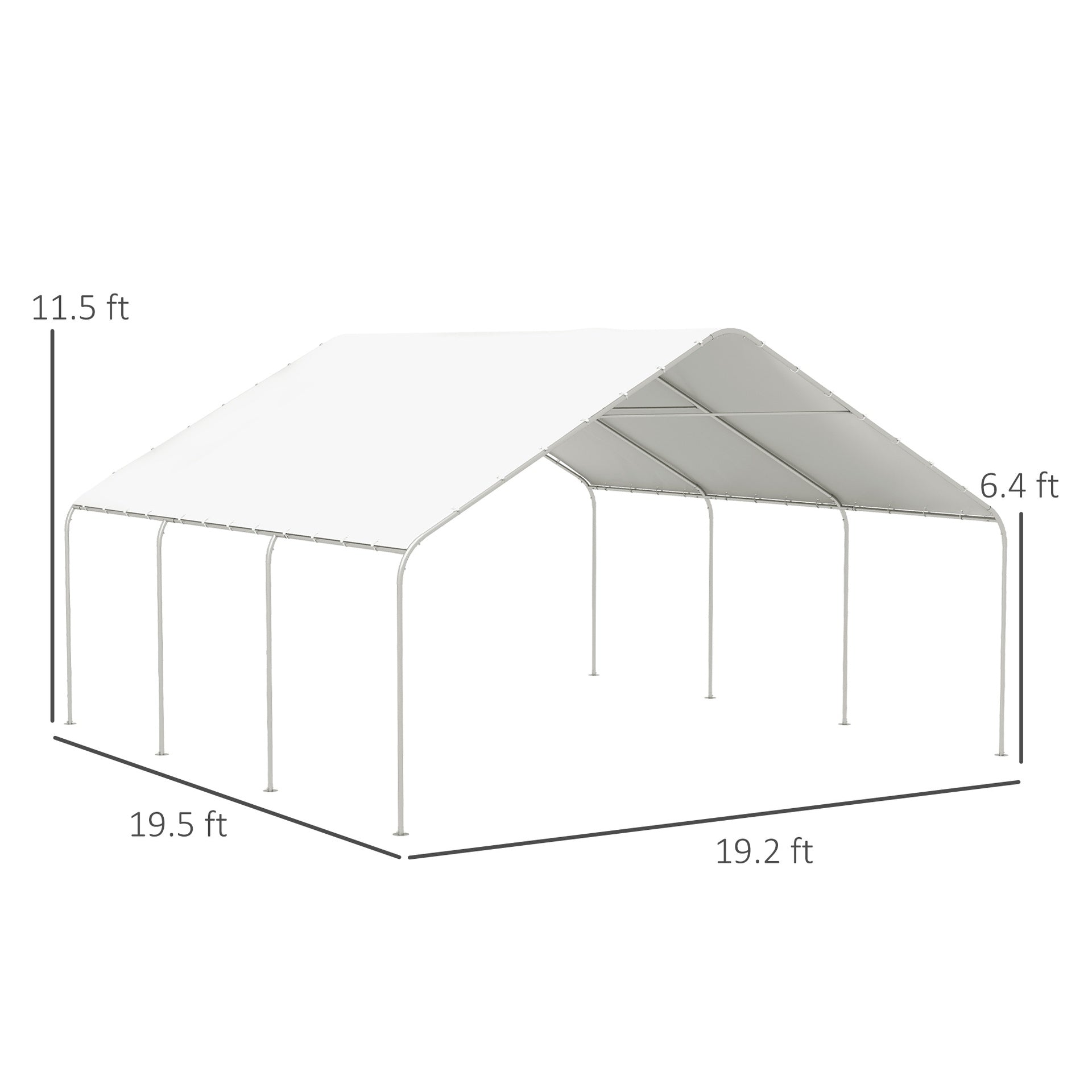 Outsunny 19' x 19.5' Carport, Portable Garage and Patio Canopy Tent, Anti-UV Cover for Car, Truck, Boat, Catering, Wedding