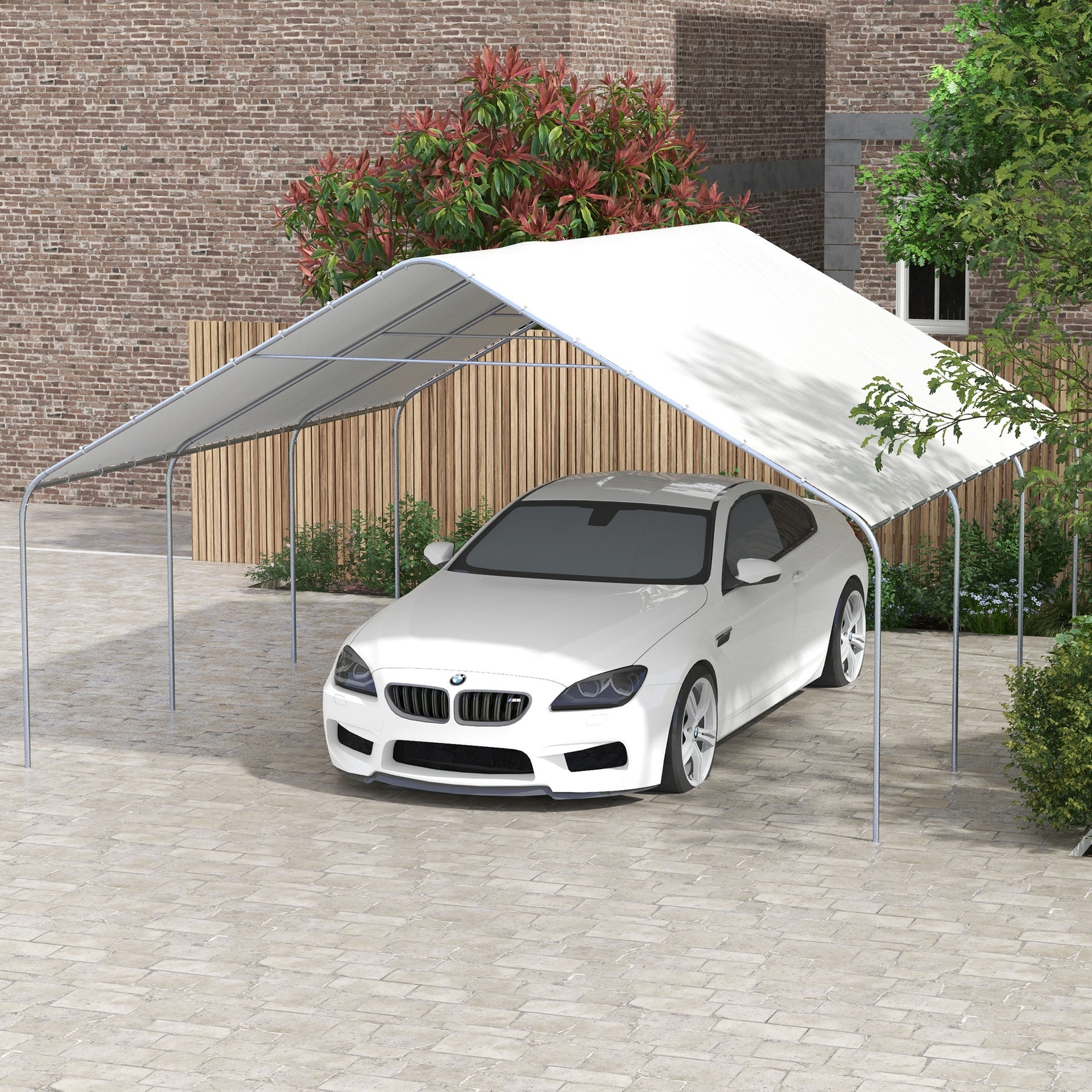 Outsunny 19' x 19.5' Carport, Portable Garage and Patio Canopy Tent, Anti-UV Cover for Car, Truck, Boat, Catering, Wedding