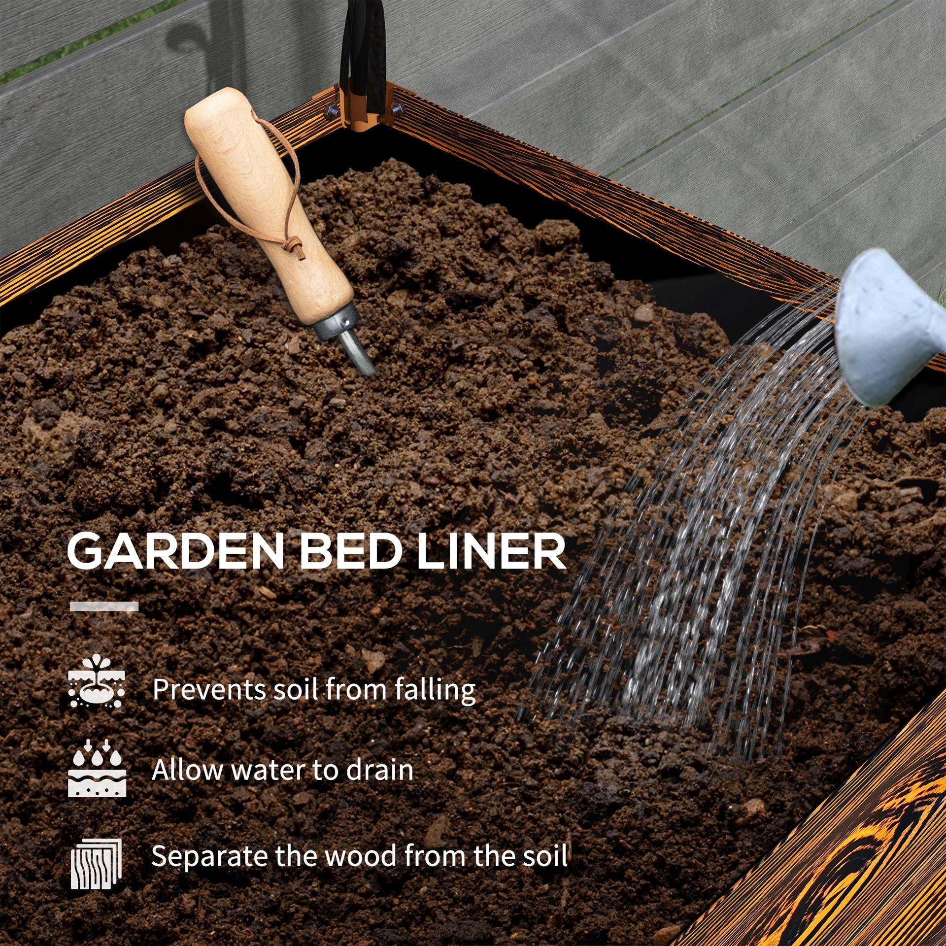 Outsunny Raised Garden Bed with Legs and Cover, Metal Elevated Planter Box with Bottom Shelf and Liner for Vegetables, Brown