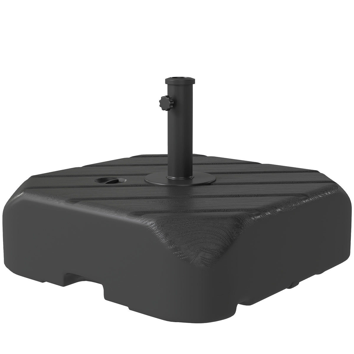 Outsunny Patio Umbrella Base with Wheels, Telescopic Handle, 158 lb Sand or 99 lb Water Filled Umbrella Stand, Black