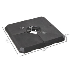 Outsunny 4-Piece Heavy Duty Cantilever Offset Umbrella Stand Base Weight, 264 lb. Capacity, Easy to Fill with Water or Sand