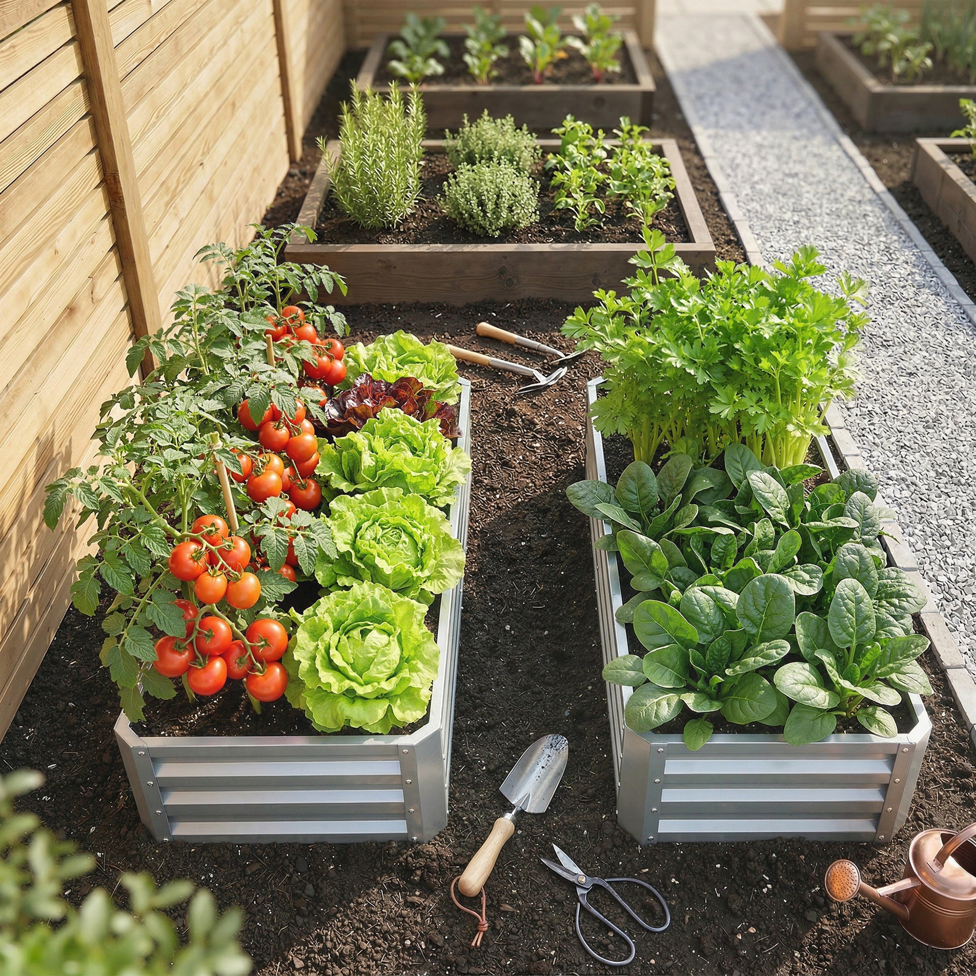 Outsunny Galvanized Raised Garden Bed, 4' x 2' x 1' Metal Planter Box, for Growing Vegetables, Flowers, Herbs, Succulents, Silver