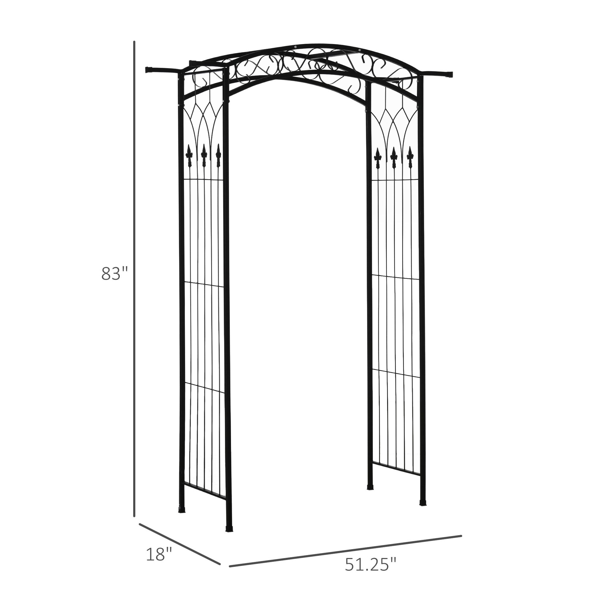Outsunny 7Ft Garden Arch Arbor, Metal Arch Trellis for Climbing Vines, Garden Archway for Wedding, Bridal Party, Ceremony