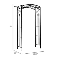 Outsunny 7Ft Garden Arch Arbor, Metal Arch Trellis for Climbing Vines, Garden Archway for Wedding, Bridal Party, Ceremony