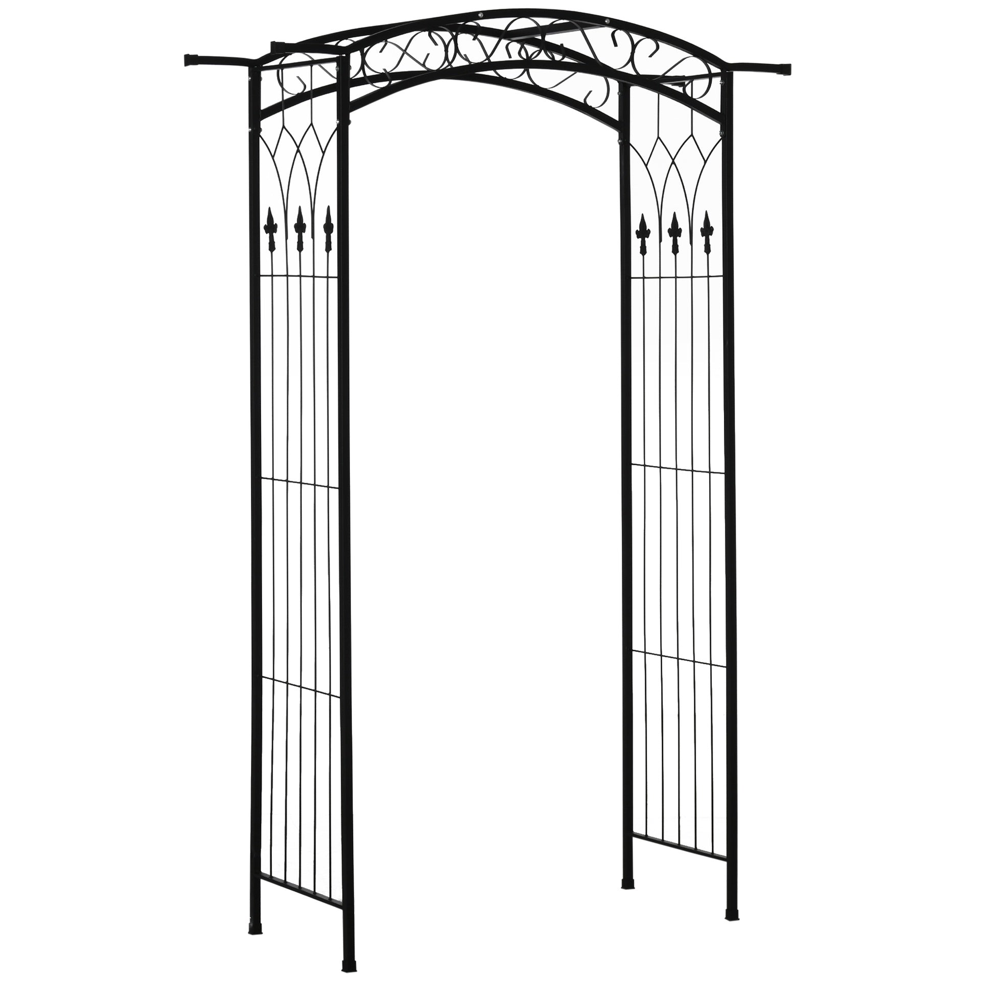 Outsunny 7Ft Garden Arch Arbor, Metal Arch Trellis for Climbing Vines, Garden Archway for Wedding, Bridal Party, Ceremony