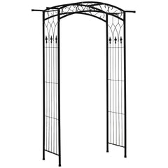 Outsunny 7Ft Garden Arch Arbor, Metal Arch Trellis for Climbing Vines, Garden Archway for Wedding, Bridal Party, Ceremony