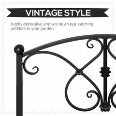 Outsunny Garden Bridge 3.3FT, Decorative Classic Backyard Pond Bridge with Safety Railings Black