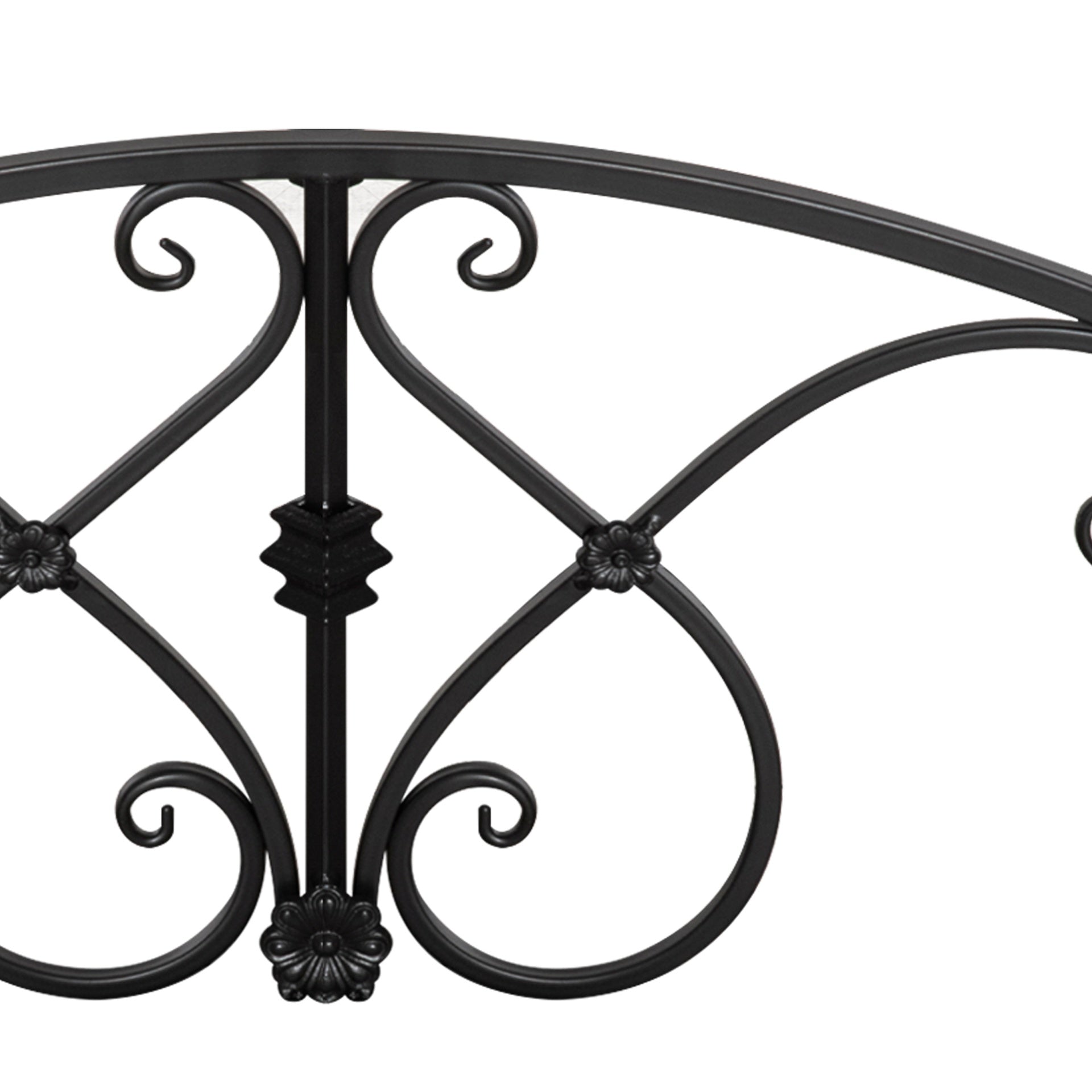 Outsunny Garden Bridge 3.3FT, Decorative Classic Backyard Pond Bridge with Safety Railings Black