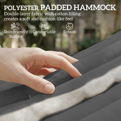 Outsunny Outdoor Hammock 2-Person, with Pillow & Pad, 440 lbs Capacity, Gray