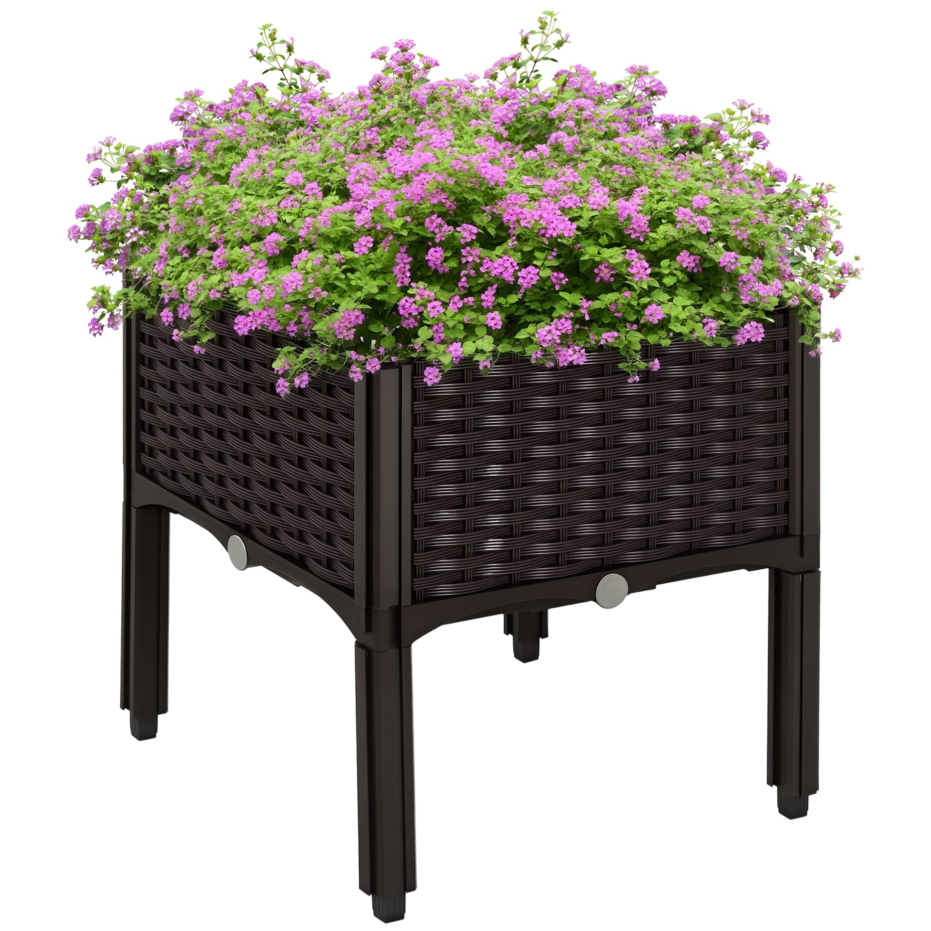 Outsunny 1 Piece Raised Garden Bed with Legs, Planter Box Raised Bed to Grow Flowers, Herbs & Vegetables, Brown