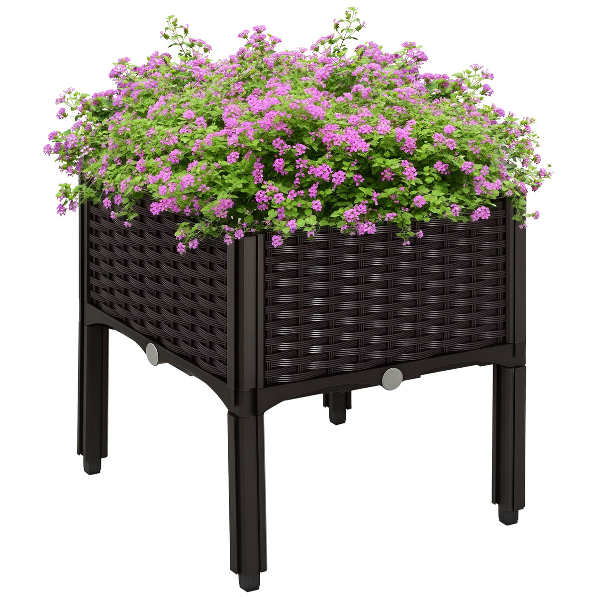 Outsunny 1 Piece Raised Garden Bed with Legs, Planter Box Raised Bed to Grow Flowers, Herbs & Vegetables, Brown