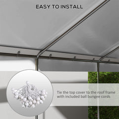 Outsunny 10 x 20ft Carport Roof, UV Resistant Canopy Replacement, Fits 84C-378V00 and 84C-206 Series, Dark Gray