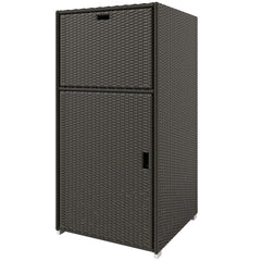 Outsunny Outdoor Towel Rack for Pool w/ Drawer & Cabinet, Dark Brown