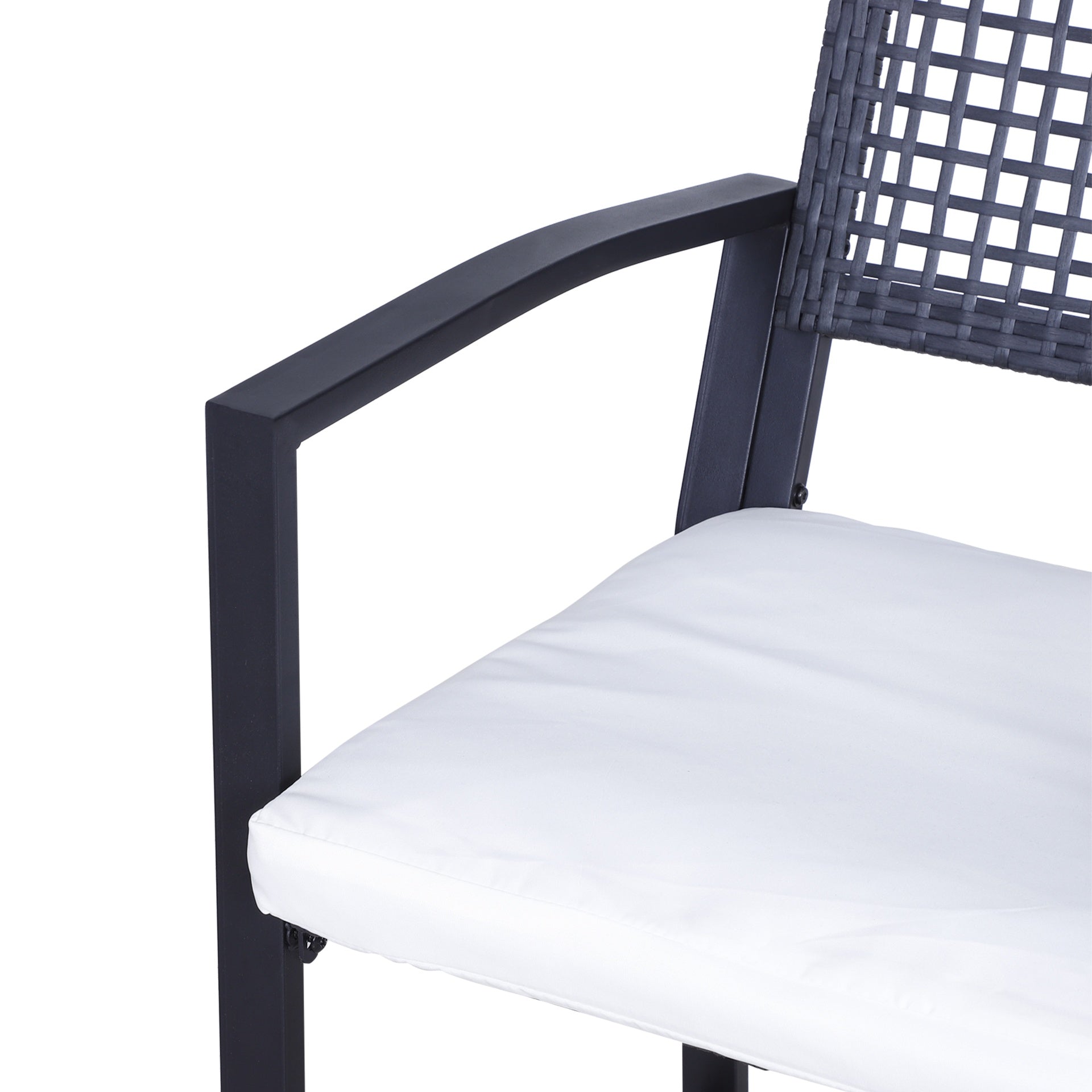 Outsunny 3pcs Patio Bar Set with Soft Cushion, Rattan Wicker Outdoor Furniture Set for Backyards, Lawn, Deck, Poolside