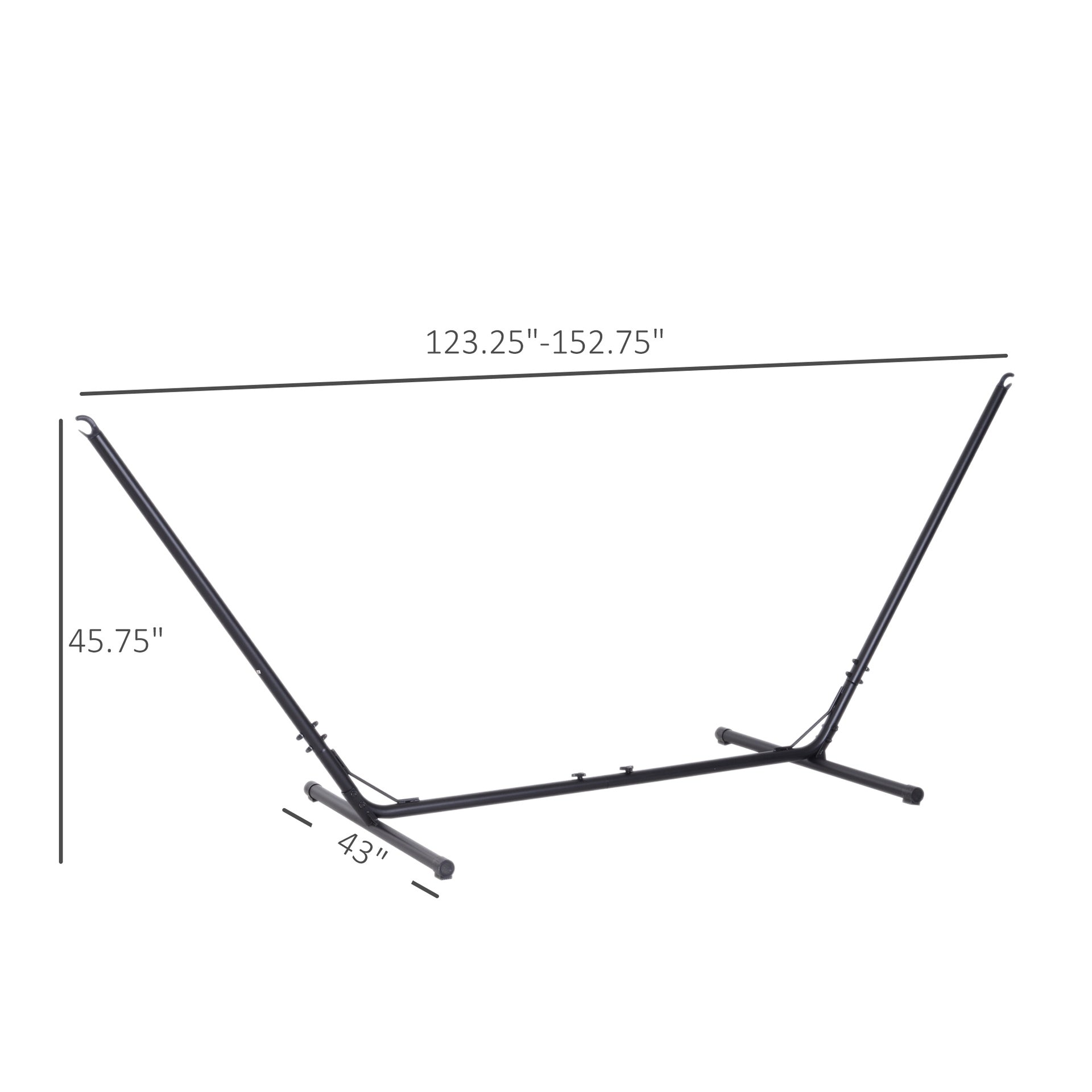 Outsunny Universal Hammock Stand 10-13ft Adjustable Steel Stand Space-Saving and Portable Carrying for Indoor and Outdoor Use, Black