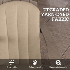 Outsunny Set of 4 Outdoor Chair Cushions, High Back Adirondack Chair Cushion with Ties, High-Density Foam, Beige