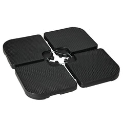 Outsunny 4PCs 175lb Cantilever Patio Umbrella Base Weights, HDPE Water and Sand Filled Umbrella Weights, Black