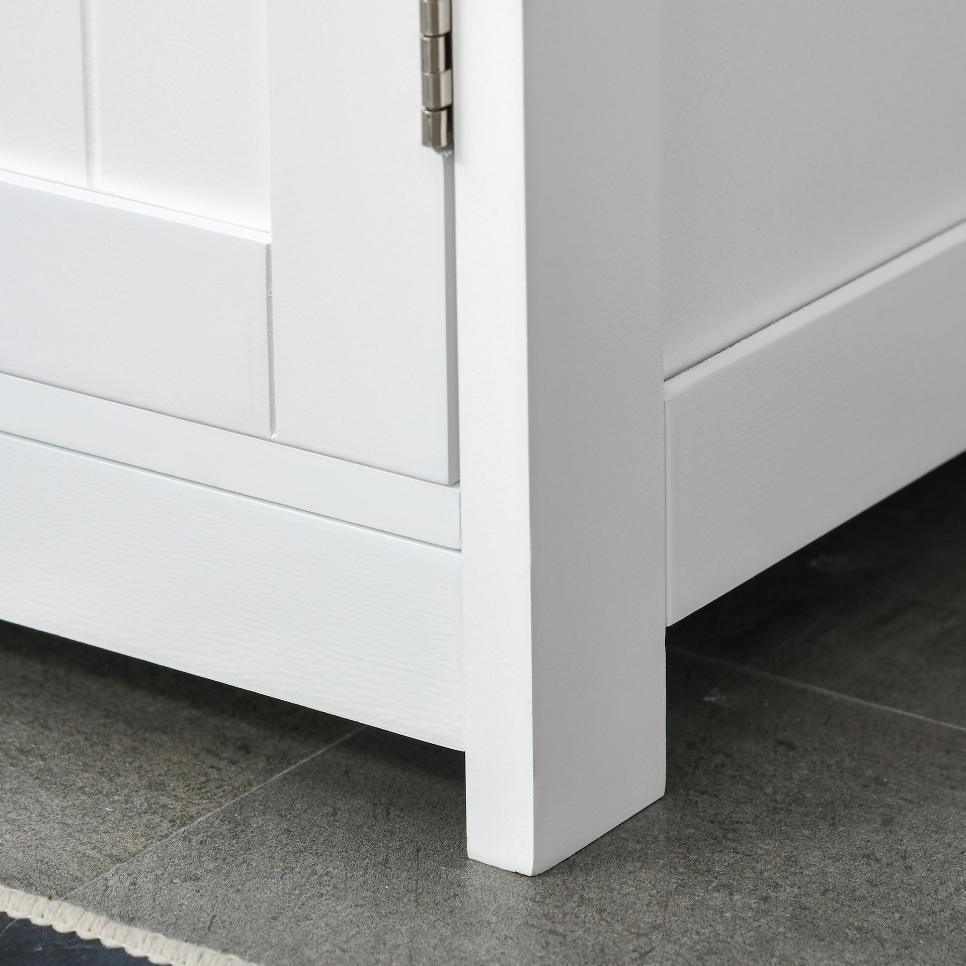 kleankin Bathroom Vanities, Bathroom Sink Cabinets with U-Shape Cut-Out and Adjustable Internal Shelf, White
